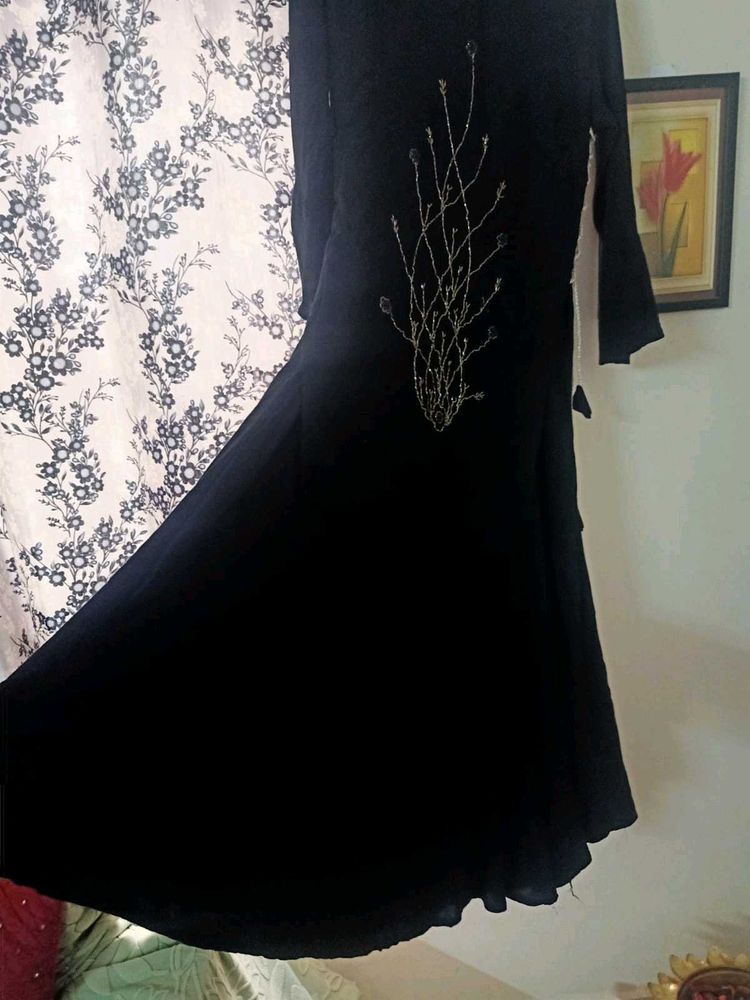 Women&#39;s Black Printed Kurti