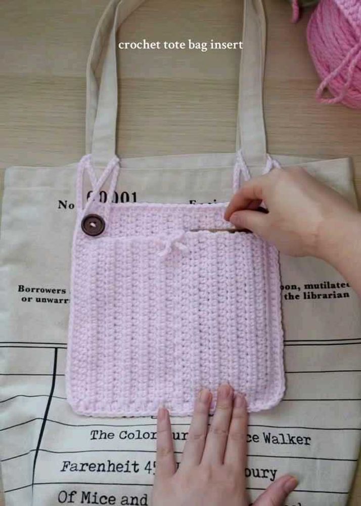 Handmade Crochet Tote Bag Insert