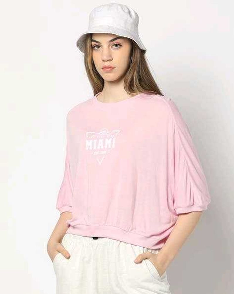 Teamspirit Oversized Miami Graphic Top