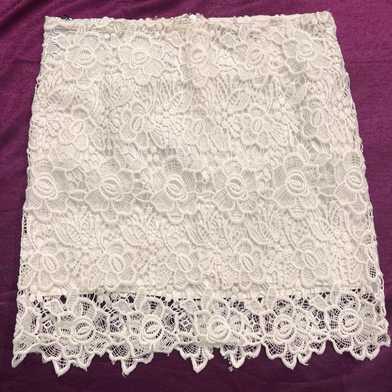 White Lace Mini Skirt
