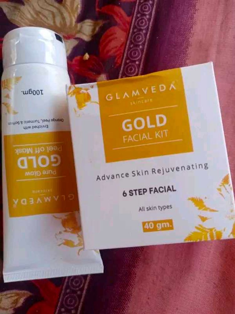 Gold Shining Facial Kit Peel Off Mask Combo Pack