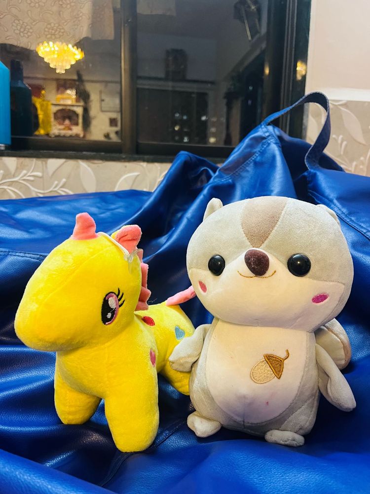 Unicorn and Squirell Soft Toys For Kids