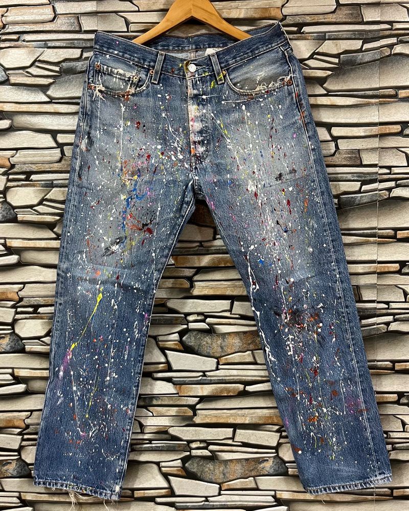Vintage Levi’s 501 Distress Paint Splatter Jeans