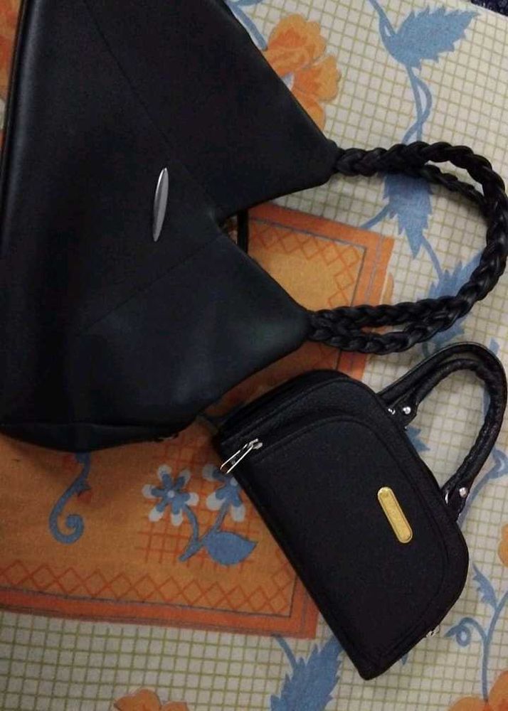 2 Black Handbag Set