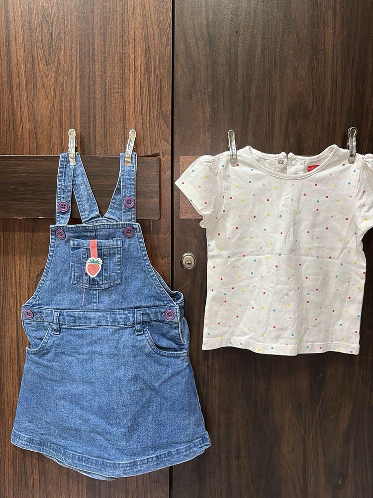 Cute Denim Dress &amp; Tee Set