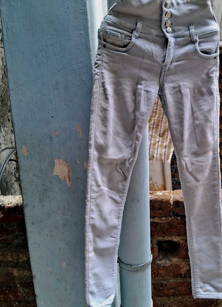 High-Waisted Blue Jeans Turned Into Faded Blu