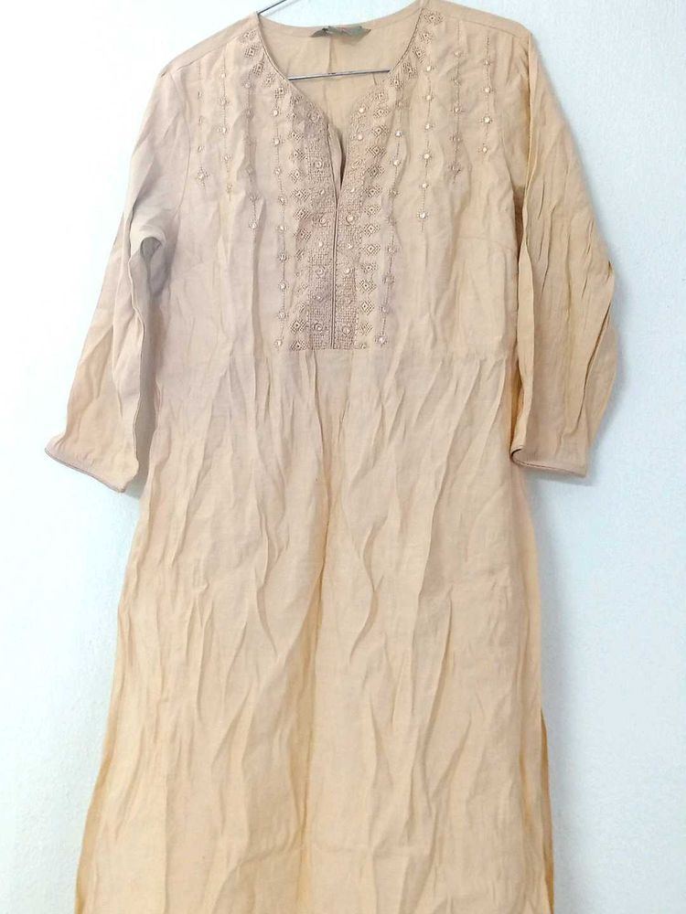 🌸 Elegant Cream Embroidered Tunic 🌸