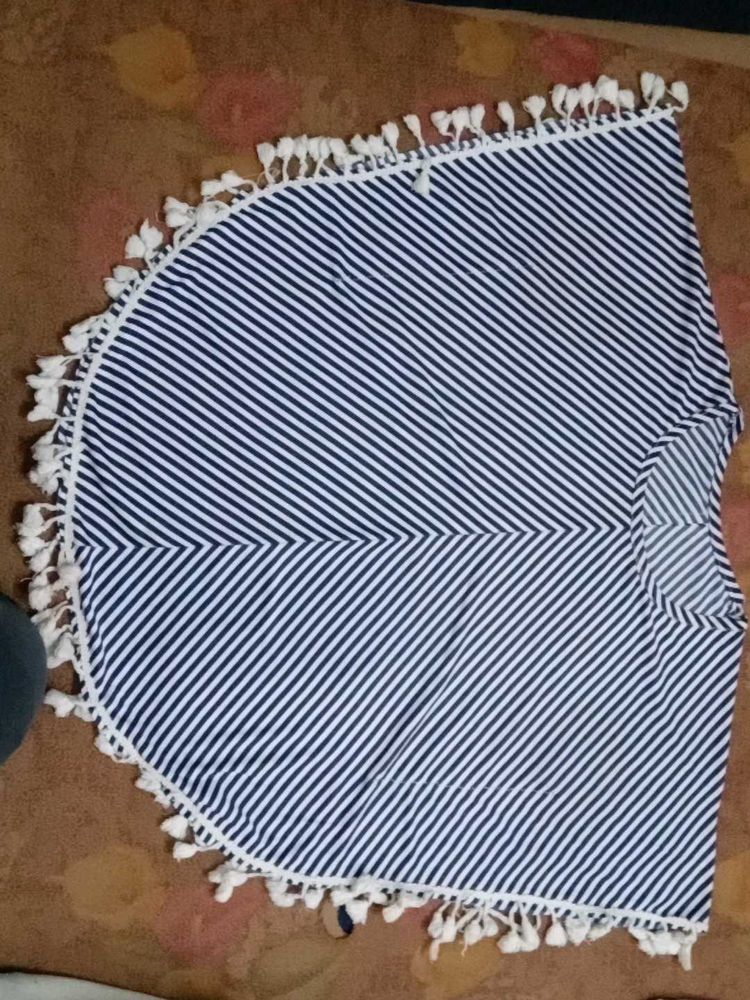 Striped Cover Up with Tassels