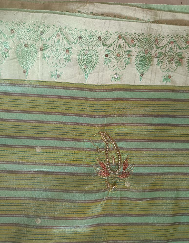 New Satin Silk Saree With Blouse Material ✨