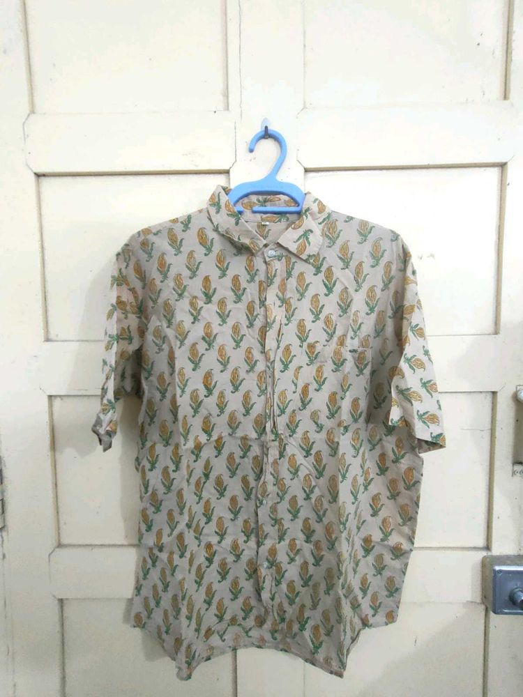 Ethnic Handblock Printed Men&#39;s Shirt