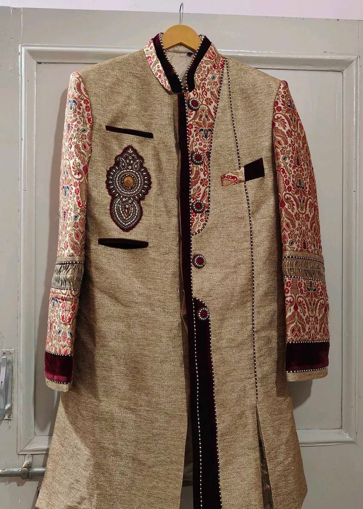 Khaki Sherwani