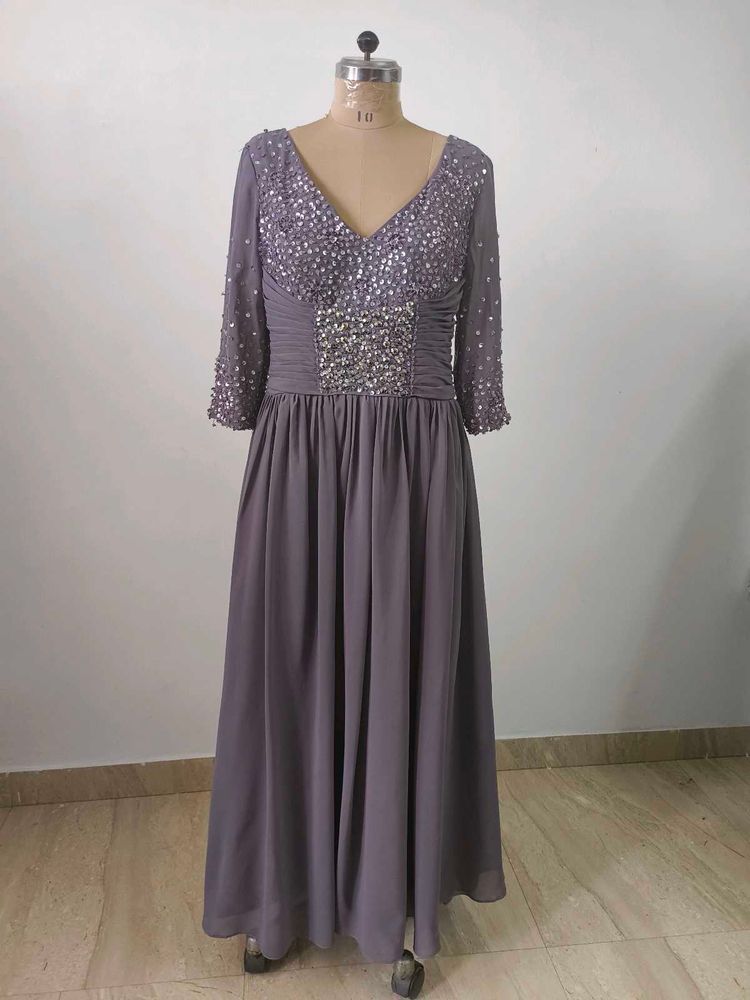 Gray Sequin Gown