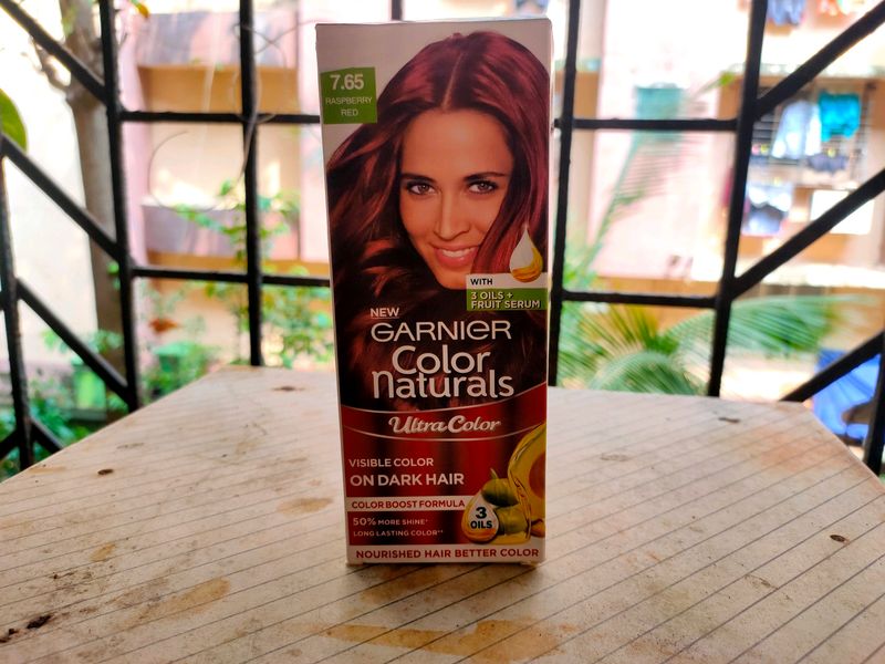 GARNIER Color Naturals Creme Hair Colour Long-lasting Color &amp; Shine, Raspberry Red