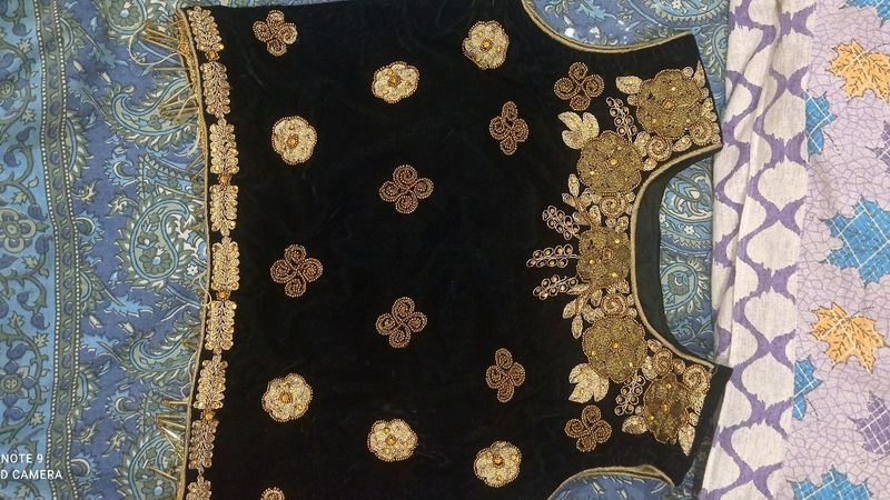 Velvet Zardosi Black Blouse