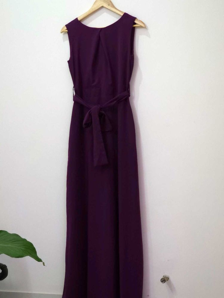 Purple Sleeveless Midi Dress