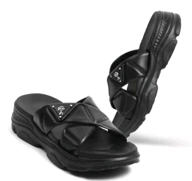 Black Fashion Slides