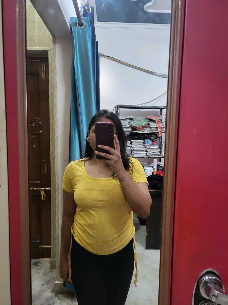 Yellow Ribbed Top