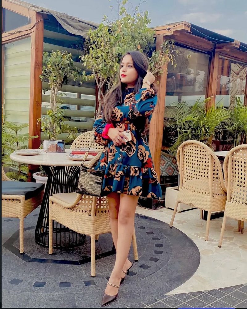 Floral Print Long Sleeve Dress