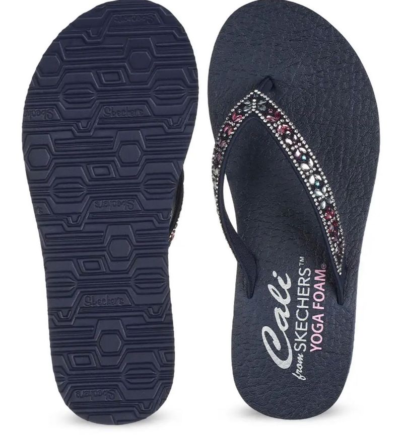 Skechers Cali Yoga Foam Navy Flip Flops