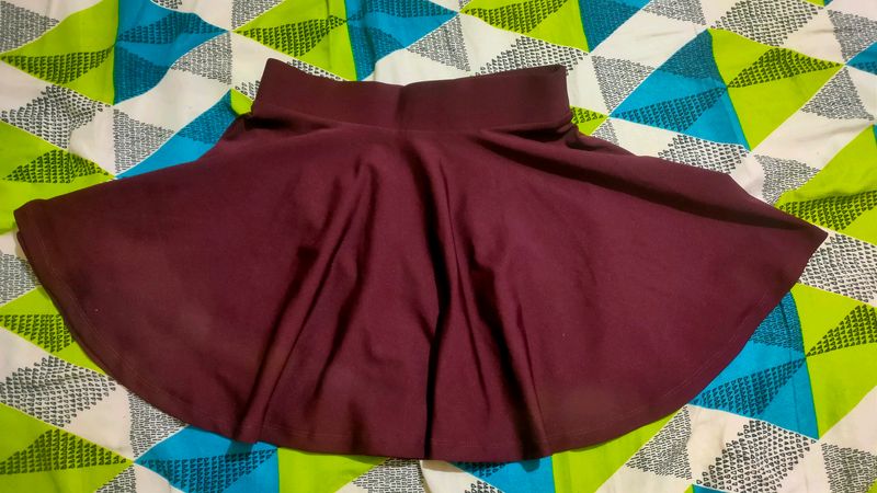 Korean Wine Color Skirt