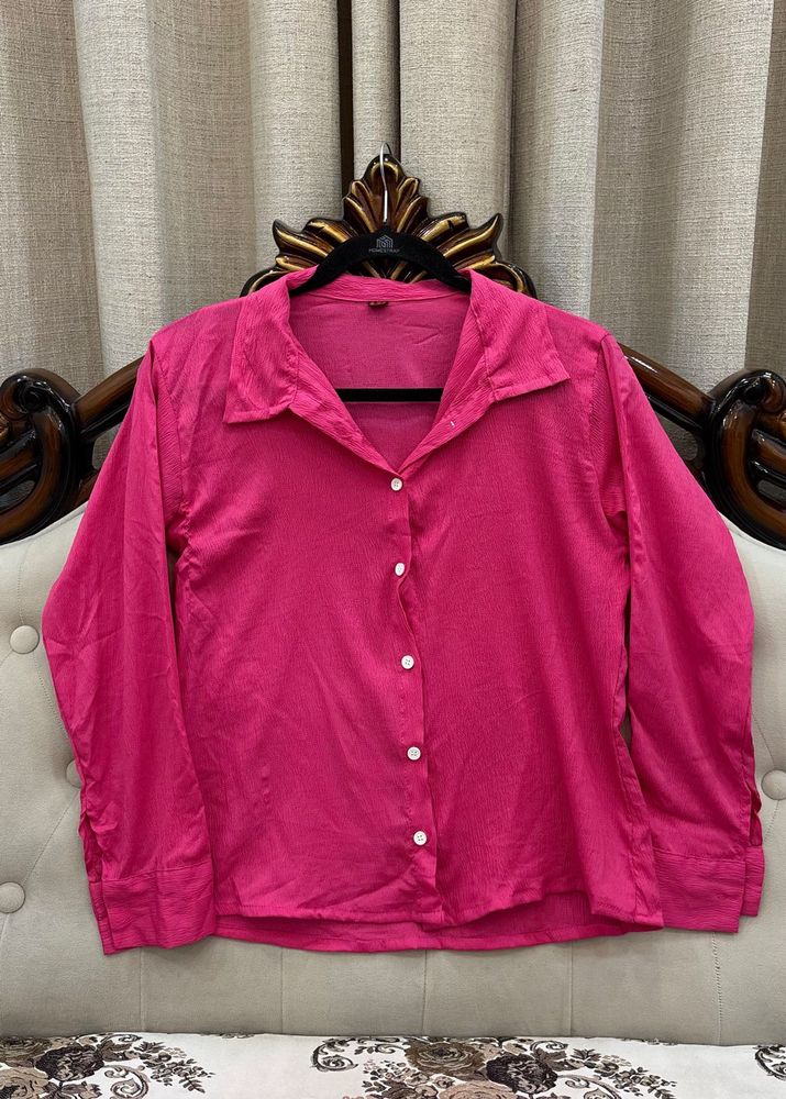 Pink Button-Down Top