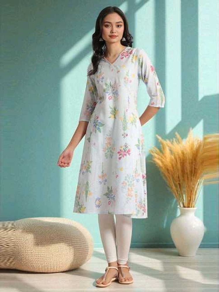 Floral Print Kurta