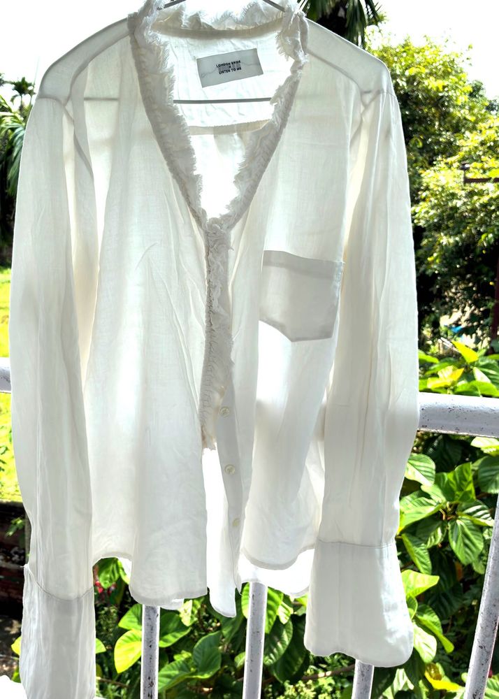 White Flowy Top