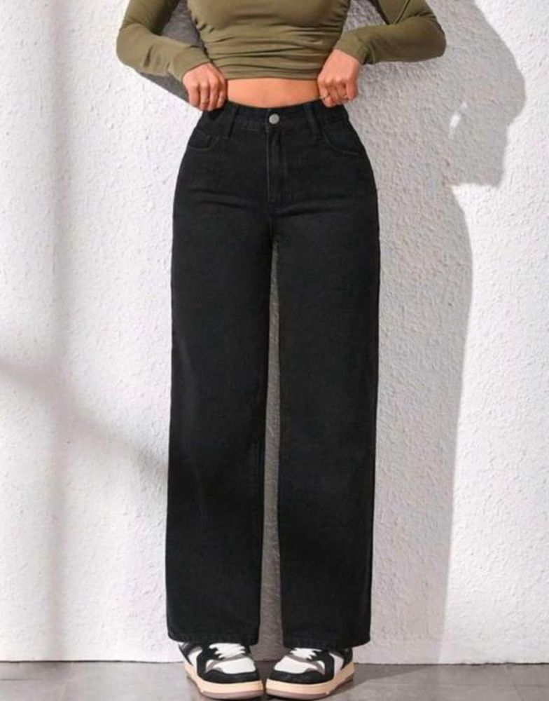 Wide Leg Black Jeans
