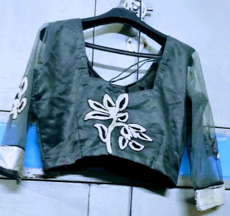 Elegant Floral Applique Blouse