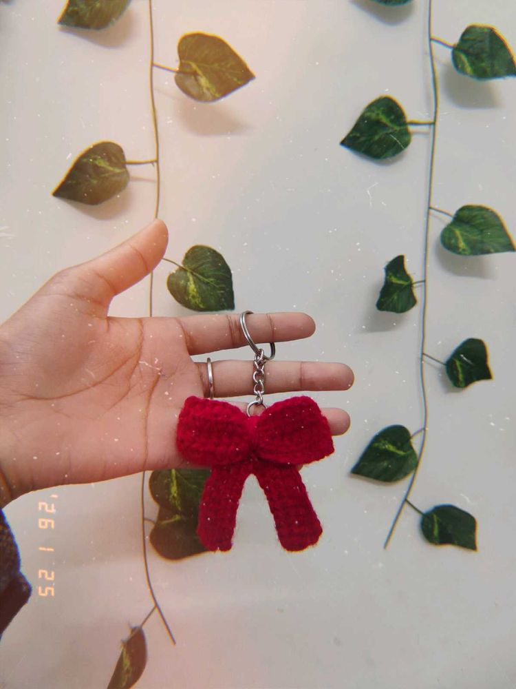 Red Bow cherry Keychain🎀