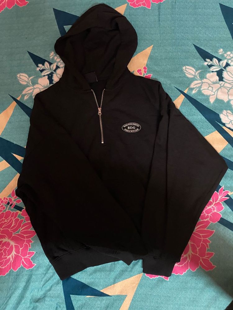 BDG Black Zip-Up Hoodie