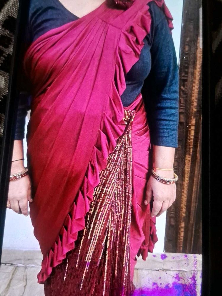 Elegant Maroon Saree