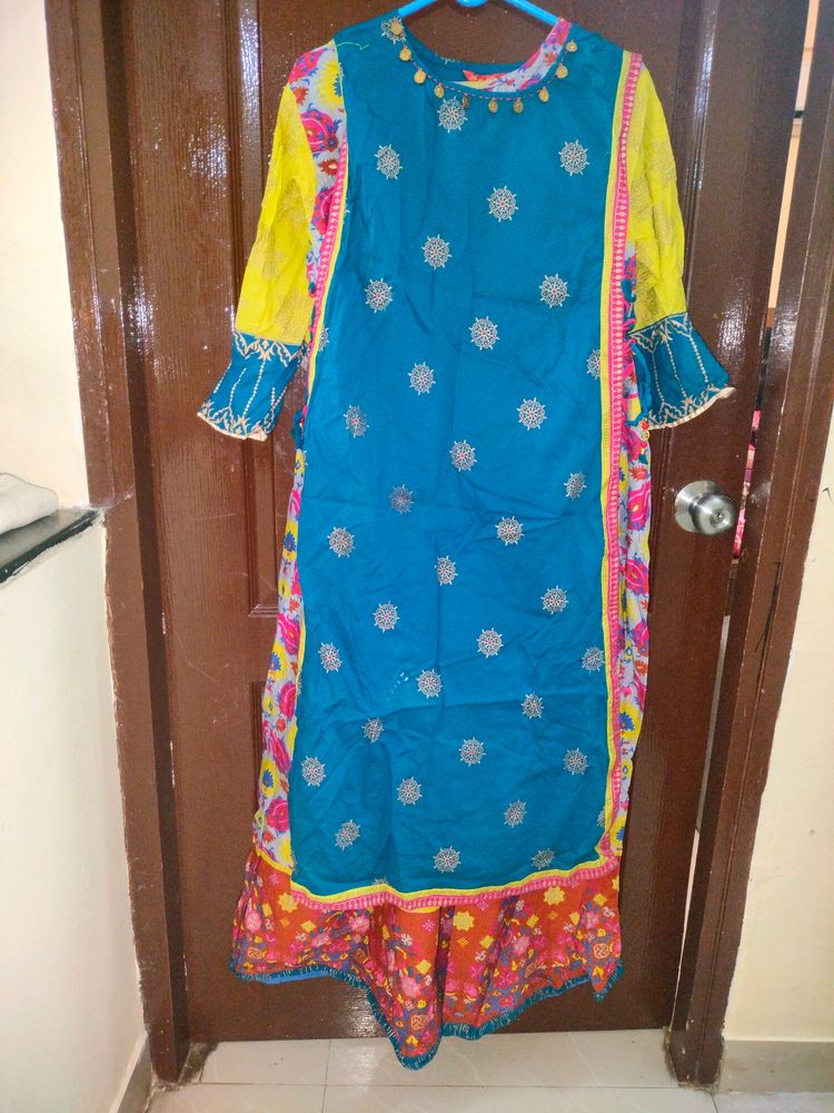 2 Layer Long Indo Western Kurta