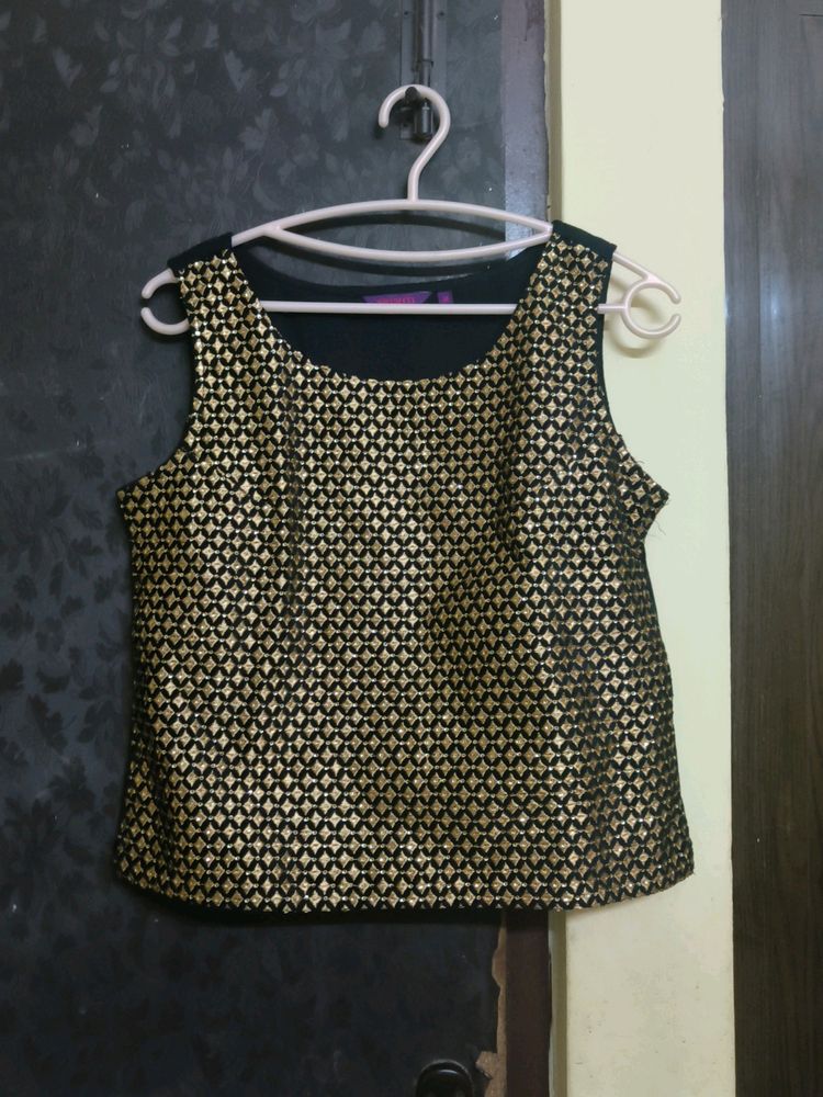 Black Velvet With Gold Worked Top (Never Used)
