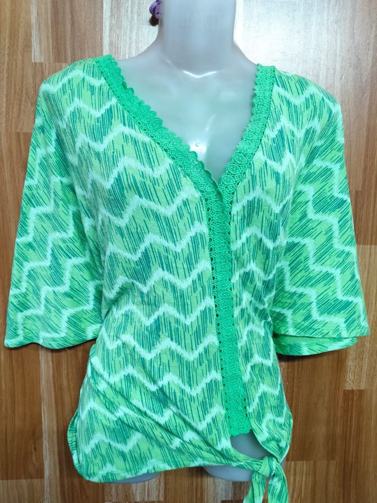 Green Patterned Top