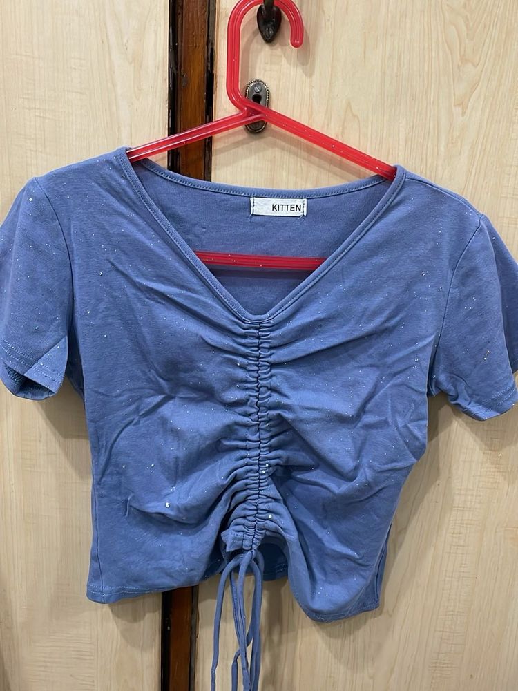 Blue Crop Top