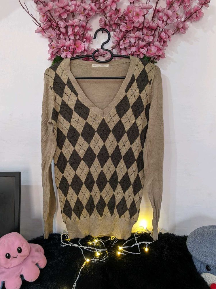Korean Style Sweater In Light Brown Colour