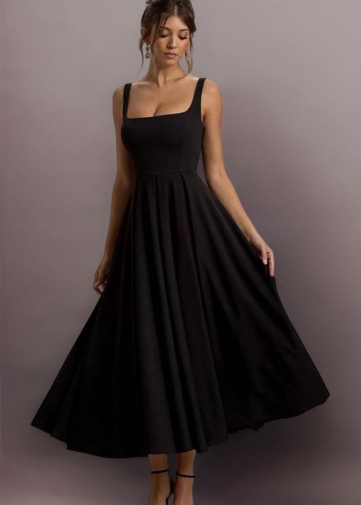 Black fit and flare dress