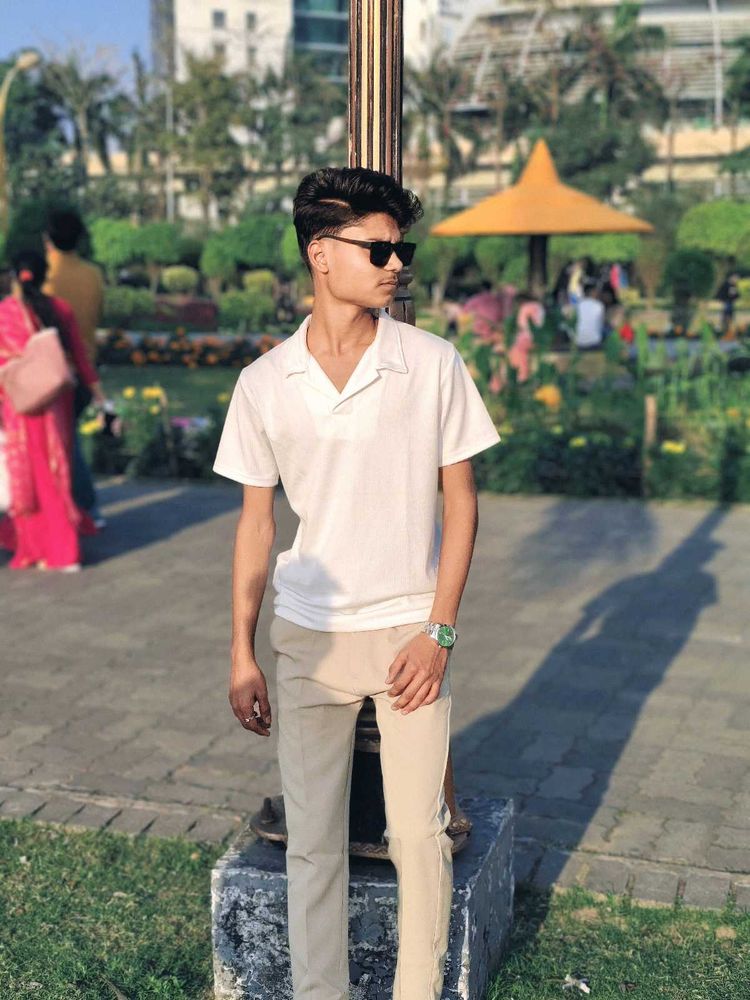 Casual White Camp Collar Shirt