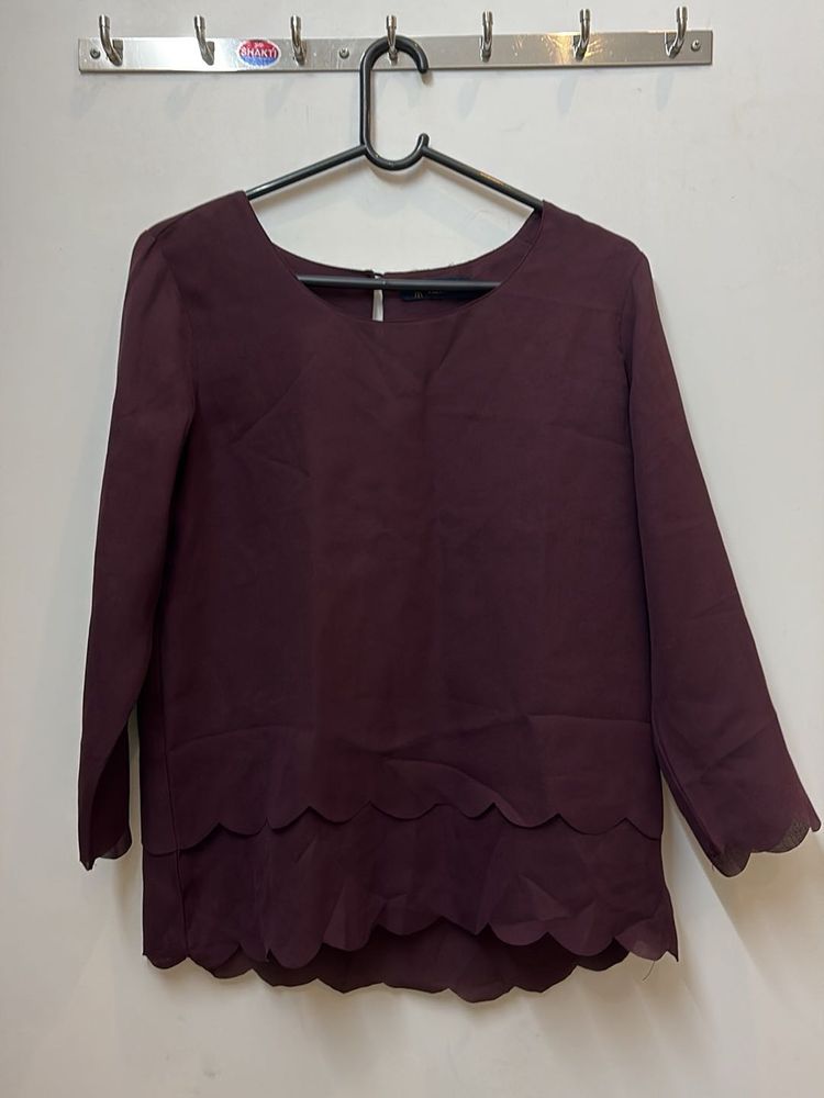 Burgundy Long Sleeve Top