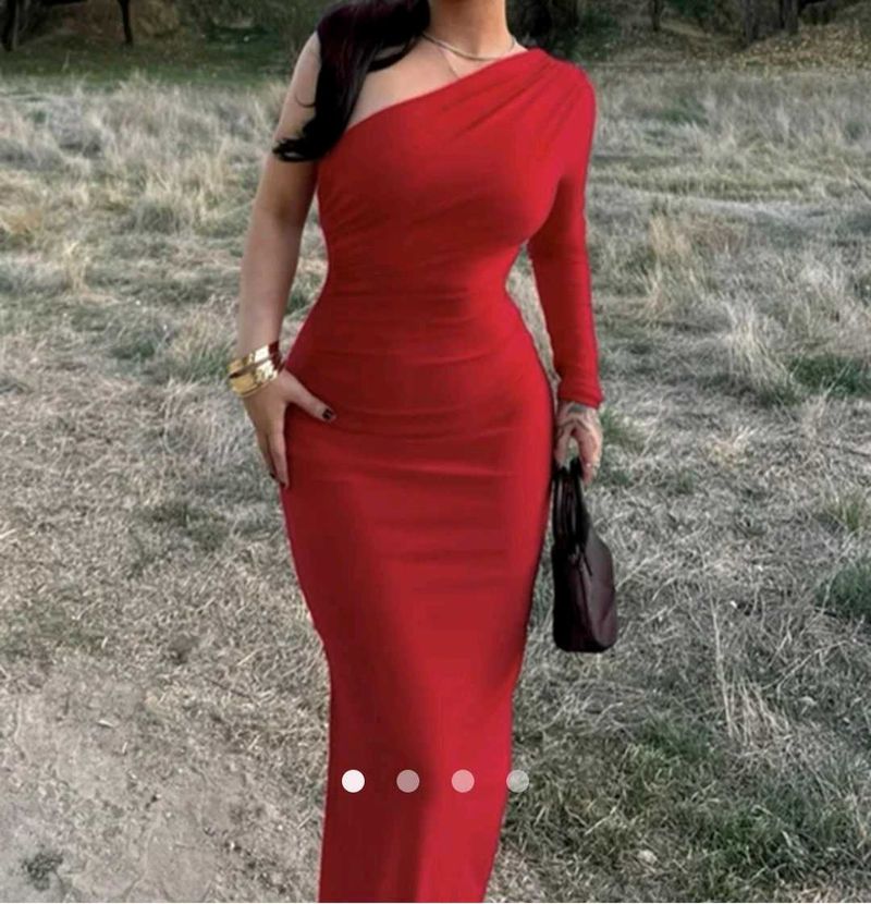 Red One-Shoulder Dress