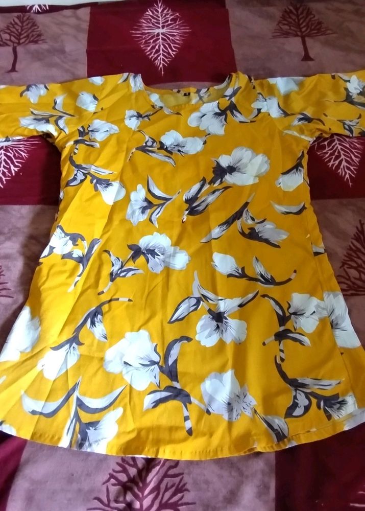 Yellow Printed Top