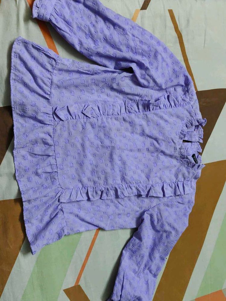 Lavender Ruffle Blouse