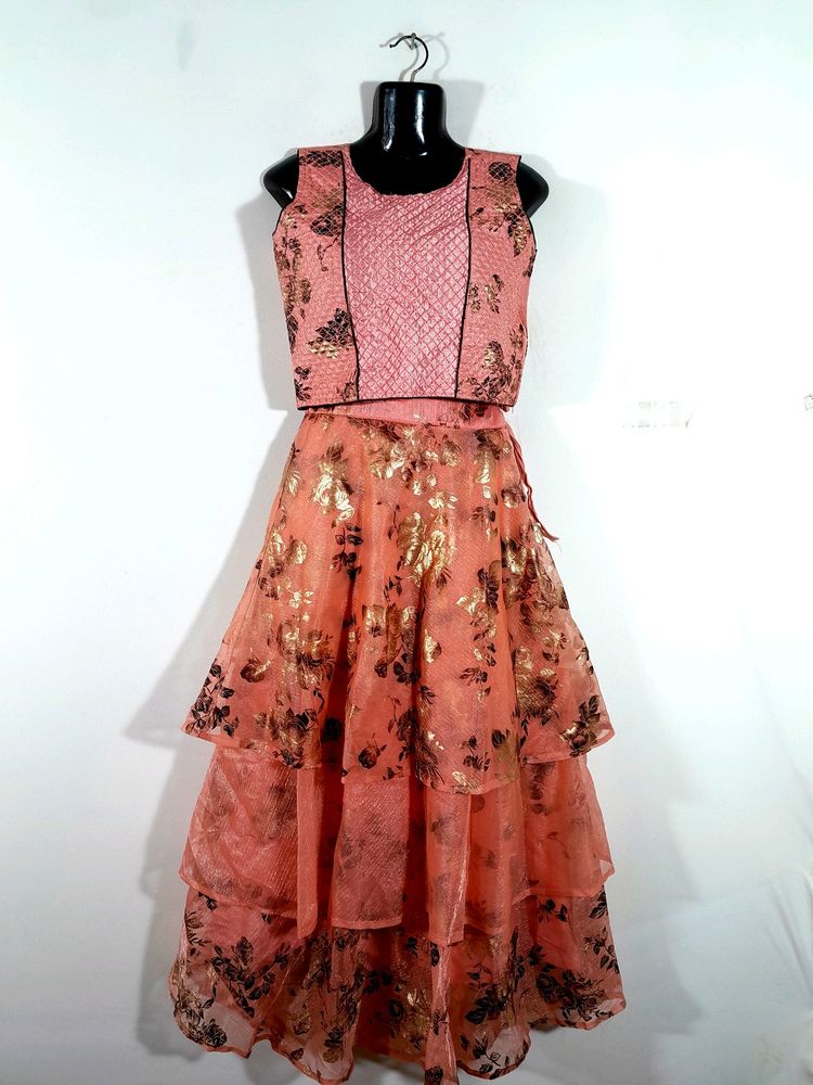 Peach Printed Skirt &amp; Top (Women&#39;s)
