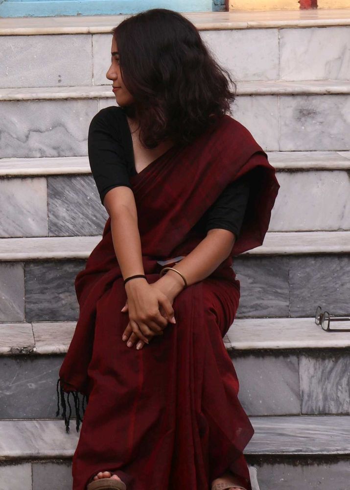 A Deep Red Cotton Saree