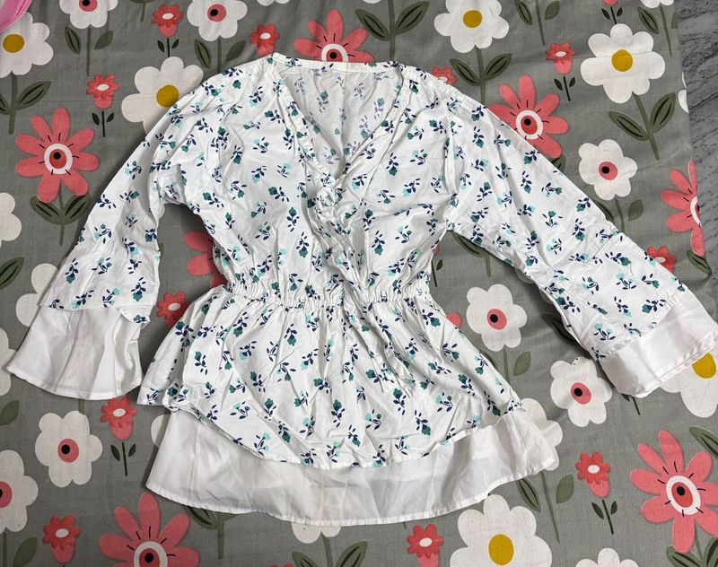 Bandeau White Floral Top