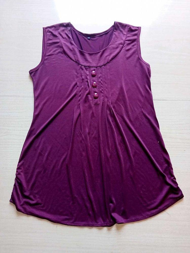 Sleeveless Thigh Length Top