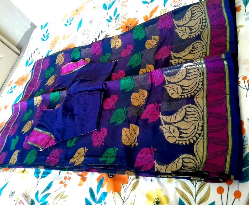 Only Prime DealCotton Silk Saree Stiched Blouse 34