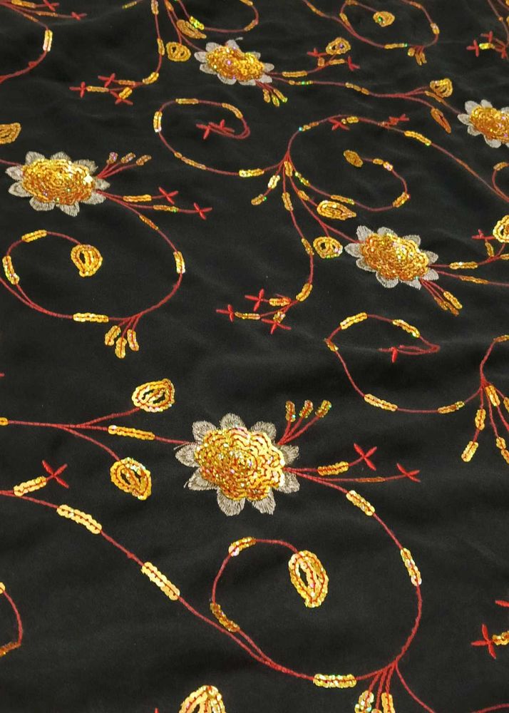 styled black saree with blouse party&#39; wear