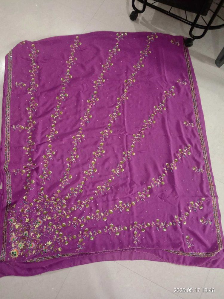 Purple Saree With Blouse